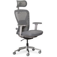 Кресло Mealux Q1 Air Fabric Grey (арт. HF Q-1 F/G) - спинка сетка / сиденье ткань / цвет серый (коробок-1 шт.)
