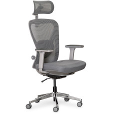Крісло Mealux Q1 Air Fabric Grey (арт. HF Q-1 F/G) - спинка сітка / сидіння тканина / сірий колір (коробок-1 шт.)