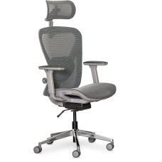 Крісло Mealux Q1 Air Grey (арт. HF Q-1 M/G) - спинка сітка / сидіння сітка / колір сірий (коробок - 1 шт.)