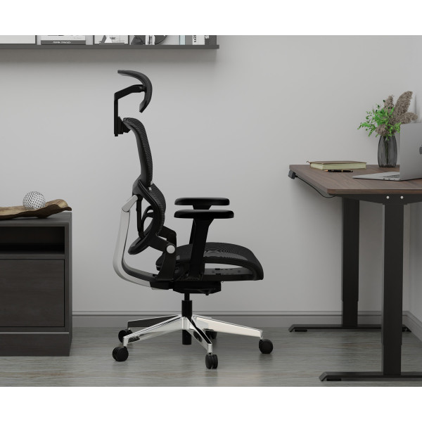 Кресло Mealux Q3 Air Black (арт. HF- Q3 M/B)  - спинка сетка / сиденье сетка / цвет черный (коробок-1 шт.)