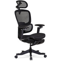 Офісне крісло Mealux Q5 Air Black (арт. HF-Q5 M/B) - спинка сітка / сідіння сітка/колір чорний (коробок-1 шт.)