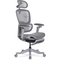 Офісне крісло Mealux Q5 Air Grey (арт. HF-Q5 M/G) - спинка сітка / сидіння сітка / колір сірий (коробок - 1 шт.)