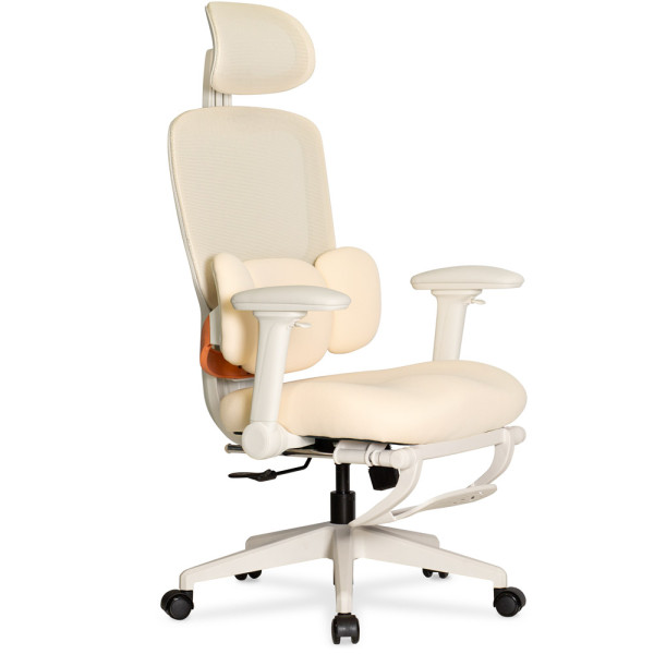 Офісне крісло Mealux YX-977 Beige Plus (арт.YX-977 Beige Sample Plus) (sale) - спинка сітка / сидіння тканина / колір бежевий (коробок-1 шт.)