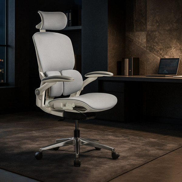 Крісло Mealux S202 Air Grey (арт. HF-S202 M/G) - спинка сітка / сидіння сітка / колір сірий (коробок-1 шт.)
