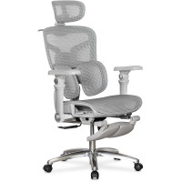 Крісло Mealux S2 Air Plus Grey (арт. HF-S2 M/G) - спинка сітка / сидіння сітка / колір сірий (коробок - 1 шт.)