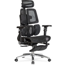 Крісло Mealux S3 Air Plus Black (арт. HF-S3 M/B) - спинка сітка / сидіння сітка / колір чорний (коробок - 1 шт.)