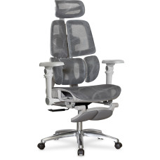 Крісло Mealux S3 Air Plus Grey (арт. HF-S3 M/G) - спинка сітка / сидіння сітка / колір сірий (коробок - 1 шт.)