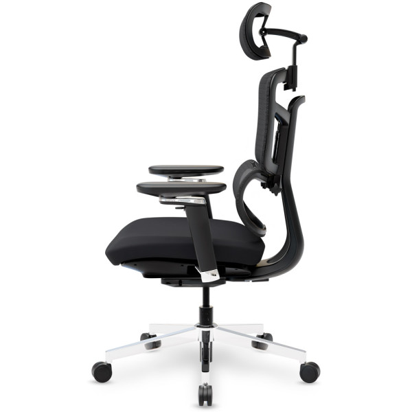 Крісло Mealux S4 Air Fabric Black (арт. HF-S4 F/B) - спинка сітка / сидіння тканина / колір чорний (коробок-1 шт.)