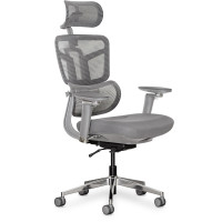 Крісло Mealux S4 Air Fabric Grey (арт. HF-S4 F/G) - спинка сітка / сидіння тканина / колір сірий (коробок-1 шт.)