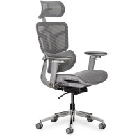Крісло Mealux S4 Air Grey (арт. HF-S4 M/G) - спинка сітка / сидіння сітка / колір сірий (коробок - 1 шт.)