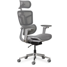 Крісло Mealux S4 Air Grey (арт. HF-S4 M/G) - спинка сітка / сидіння сітка / колір сірий (коробок - 1 шт.)