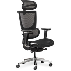 Крісло Mealux S8 Air Black (арт. HF-S8P M/B) - спинка сітка / сидіння сітка / колір чорний (коробок - 1 шт.)
