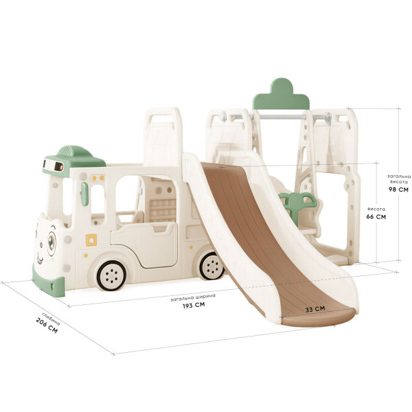 Дитячий ігровий комплекс Mealux Amber White / Green (арт. KD-B010 White / Green) - колір пластику білий із зеленим (коробок 1 шт.)