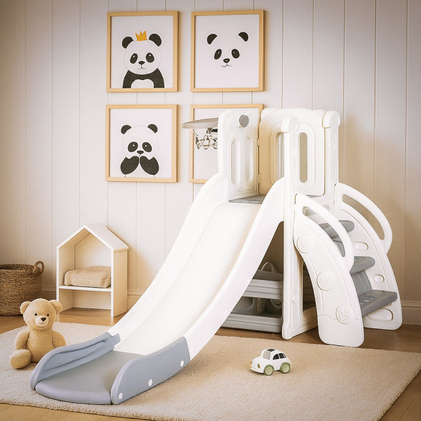 Гірка для дітей Mealux Merida White / Grey (арт. KD-B011 White / Grey) - колір пластику білий із сірим (коробок 1 шт.)