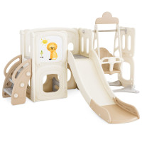 Дитячий ігровий комплекс Mealux Castle White / Brown (арт. KD-B014 White / Brown) - колір пластику білий з коричневим (коробок 1 шт.)