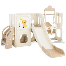 Дитячий ігровий комплекс Mealux Castle White / Brown (арт. KD-B014 White / Brown) - колір пластику білий з коричневим (коробок 1 шт.)
