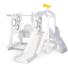 Гірка-трансформер для дітей з гойдалкою Mealux Lola (арт. KD-B076 White / Grey) - колір білий з сірим (коробок-1 шт.)