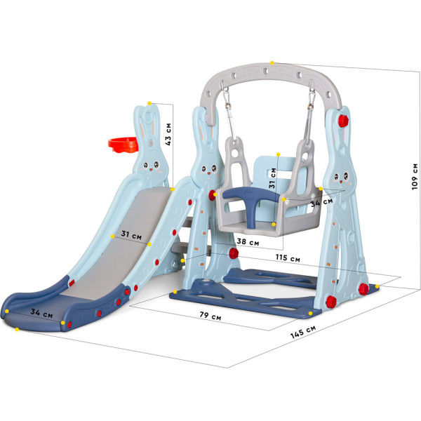 Гірка для дітей Mealux Bunny (арт. KD-B261 Blue) - колір блакитний (коробок-1 шт.)