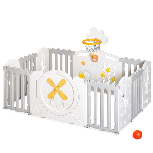 Манеж для дітей Mealux Forto Grey (арт. KD-C051 Grey / White) - колір пластику білий із сірим (коробок 4 шт.)