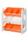 Стелаж Mealux Coral Orange (арт. KD-E022 Orange) - цвет пластика белый с оранжевым (коробок-1 шт.)