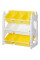 Стелаж Mealux Coral Yellow (арт. KD-E022 Yellow) – колір пластику білий з жовтим (коробок-1 шт.)