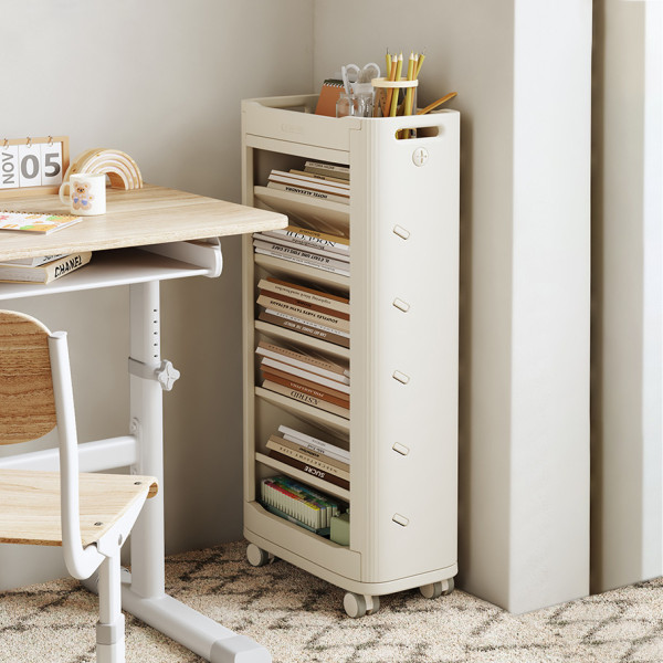 Стеллаж Mealux Brooks White / Yellow  (арт. KD-E041 White/Yellow) - цвет пластика белый с желтым (коробок 1 шт.)
