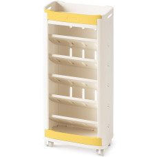 Стелаж Mealux Brooks White/Yellow (арт. KD-E041 White/Yellow) - колір пластику білий з жовтим (коробок 1 шт.)