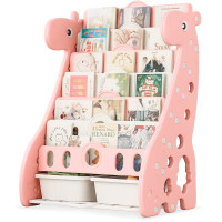 Стеллаж Mealux Raffo Pink (арт. KD-E042 Pink) - цвет пластика розовый (коробок 1 шт.)