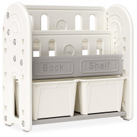 Стеллаж Mealux Kub White (арт. KD-E052 Gray) - цвет пластика белый (коробок 1 шт.)