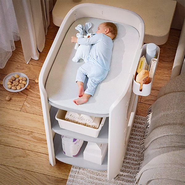 Столик сповивальний Mealux Dora з матрацом (арт. KD-E062 Grey/White+mattress) - пластик білий з сірим (коробок 1 шт.)