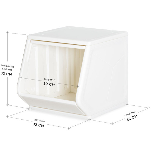 Закритий стелаж для іграшок Mealux Boxy S White (арт. KD-E071 White) - колір пластика білий (коробок-1 шт.)