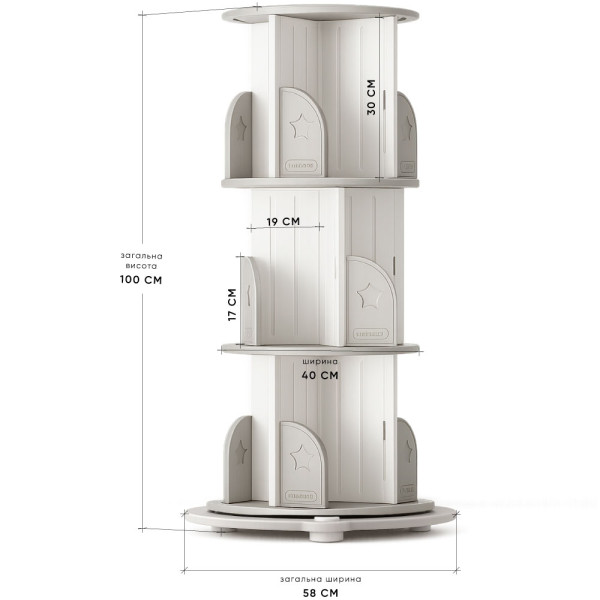 Стелаж Mealux Stick Grey (арт. KD-E072 Grey) - колір пластику сірий (коробок 1 шт.)