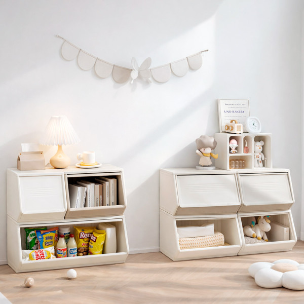 Закритий стелаж для іграшок Mealux Boxy L White (арт. KD-E073 White) - колір пластика білий (коробок-1 шт.)