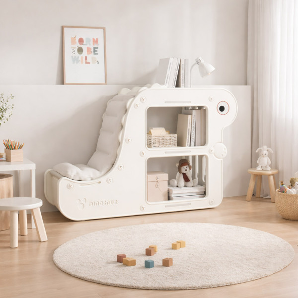 Стелаж Mealux Dinosaur White (арт. KD-E082 White) - колір пластика білий (коробок-1 шт.)
