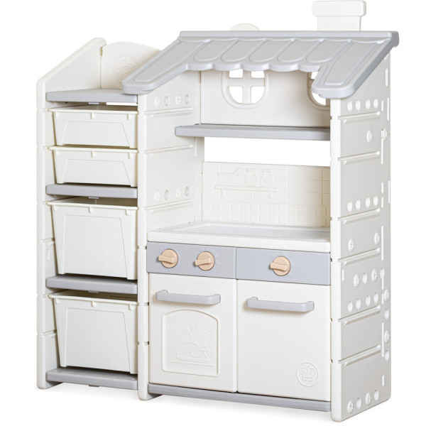 Стелаж Mealux Chef White (арт. KD-E153 White) - колір пластику білий із сірим (коробок 1 шт.)