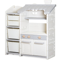 Стеллаж Mealux Chef White/Gray (арт. KD-E153 White/Gray) - цвет пластика белый с серым (коробок 1 шт.)