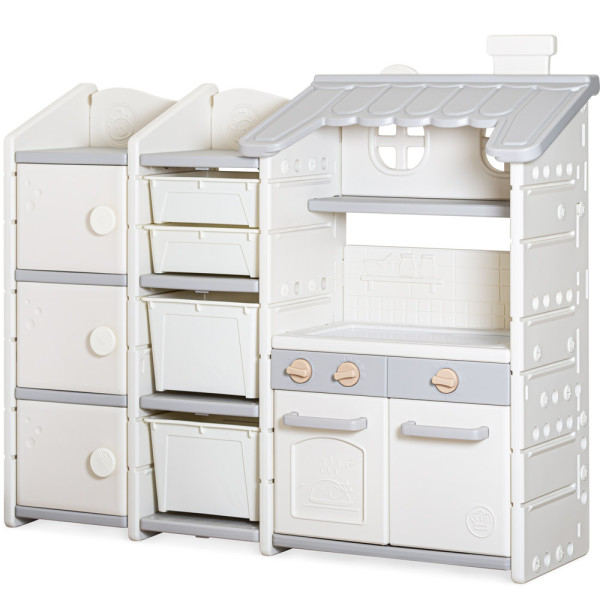 Стеллаж Mealux Master Chef White/Gray  (арт. KD-E154 White/Gray) - цвет пластика белый с серым (коробок 1 шт.)