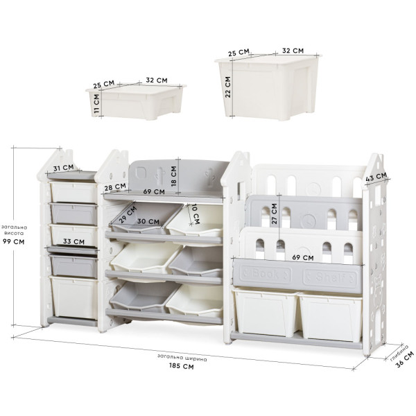 Стеллаж Mealux Line White (арт. KD-E196  White) - цвет пластика белый (коробок 1 шт.)