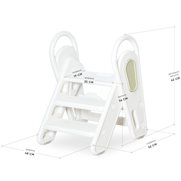 Детская ступень Mealux Riso White/Green (арт.KD-F011 White/Green) - цвет белый с зеленым (коробок-1шт.)
