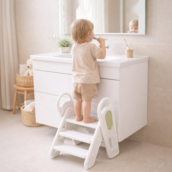 Детская ступень Mealux Riso White/Green (арт.KD-F011 White/Green) - цвет белый с зеленым (коробок-1шт.)