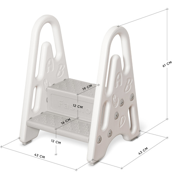 Дитяча сходинка Mealux Lilo White (арт. KD-F012 White) - колір білий із сірим (коробок-1 шт.)