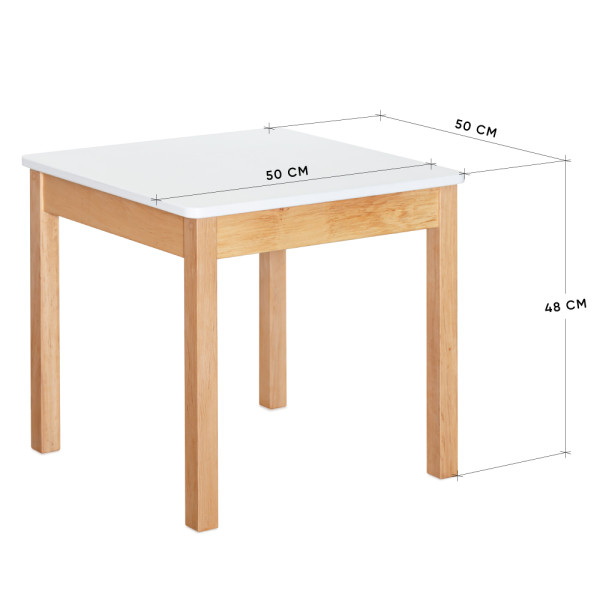 Дитячий столик Mealux KD-F951 White Wood - стільниця біла/каркас дерево (коробок 1 шт.)