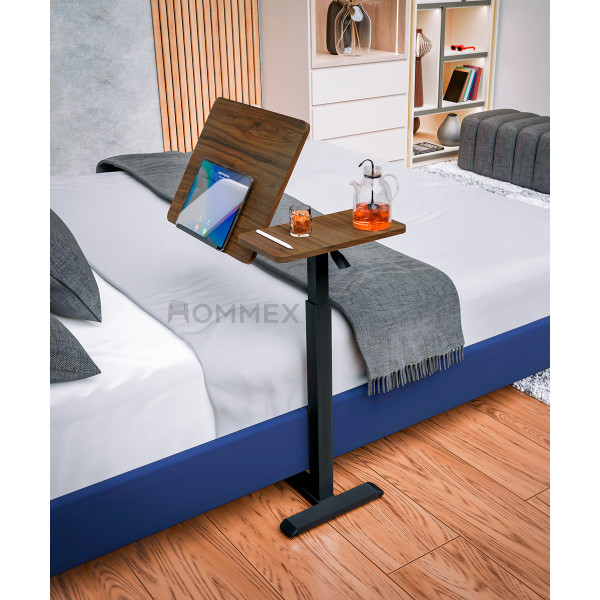 Стол Hommex Mobidesk Duo Walnut (арт. ТН-010-2 Walnut) - cтолешница ореховая / ножки черные (коробок 1 шт.)