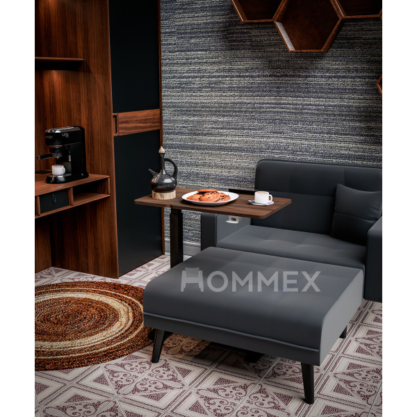 Стол Hommex Mobidesk Duo Walnut (арт. ТН-010-2 Walnut) - cтолешница ореховая / ножки черные (коробок 1 шт.)