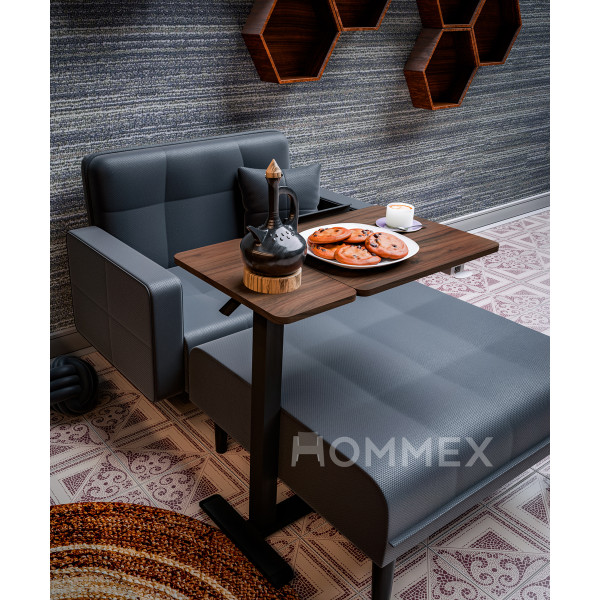 Стол Hommex Mobidesk Duo Walnut (арт. ТН-010-2 Walnut) - cтолешница ореховая / ножки черные (коробок 1 шт.)