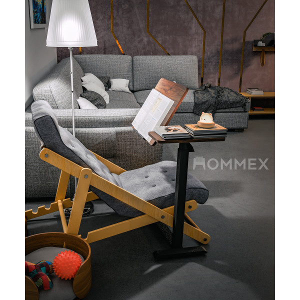 Стол Hommex Mobidesk Duo Walnut (арт. ТН-010-2 Walnut) - cтолешница ореховая / ножки черные (коробок 1 шт.)