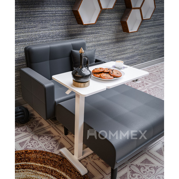 Стол Hommex Mobidesk Duo White (арт. ТН-010-2 White) - столешница белая / ножки белые (коробок 1 шт.)