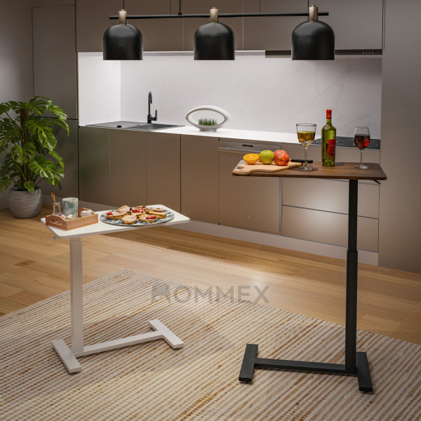 Стол Hommex Mobidesk White (арт. ТН-010 White) - столешница белая / накладки белые (коробок 1 шт.)