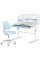 Комплект парта Evo-кids TH-230 Blue + крісло Evo-kids Mio Lite Blue (арт.TH-230 W/BL + Y-208 KBL) - оббивка блакитна / накладки на ніжках блакитні (коробок-2 шт.)