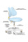 Комплект парта Evo-кids TH-230 Blue + крісло Evo-kids Mio Lite Blue (арт.TH-230 W/BL + Y-208 KBL) - оббивка блакитна / накладки на ніжках блакитні (коробок-2 шт.)
